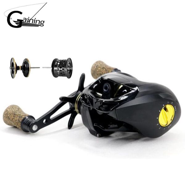 

gaining 190g baitcasting fishing reel left right hand double metal spool bait casting hs2000 baitcast reels