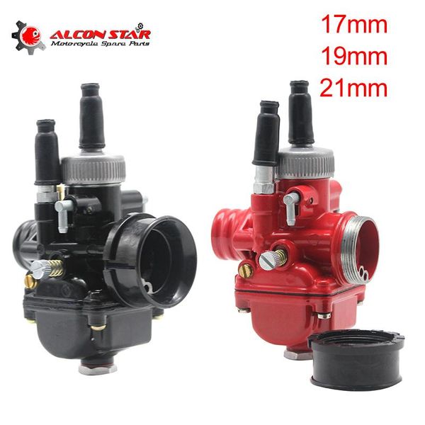 

alconstar- black/red 2 stroke motorcycle phbg racing 17mm 19mm 21mm carburetor carb fit 50cc-100cc scooter moped gy6 bws125 xmax fuel system