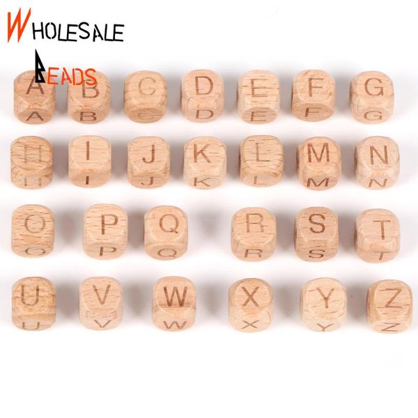 

other 100pcs 12mm natural beech wooden letter alphabet beads loose spacer for diy bracelet jewelry making handmade accessories
