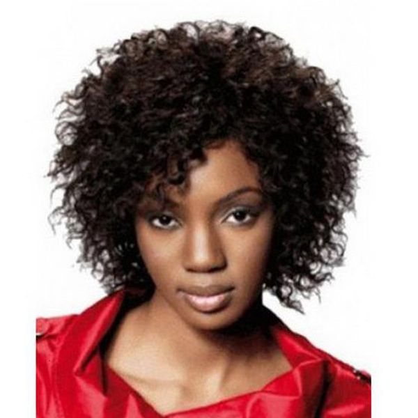

american wig for women african with short curly hair, Black;brown