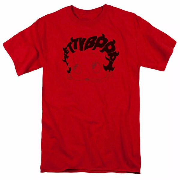 

betty boop word hair t shirt mens licensed cartoon merchandise red, White;black