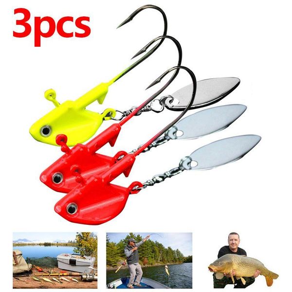 

fishing hooks durable rock lure hook lead head decoy 2 color bait portable