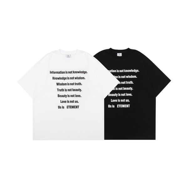 

22ss summer europe paris reverse writing print t shirts fashion mens short sleeve tshirt women clothes casual cotton tee, White;black