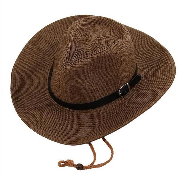 

men and woman summer straw cowboy hat folding beach large brimmed hat, sun cap ,bucket 5 colors wide brim hats, Blue;gray