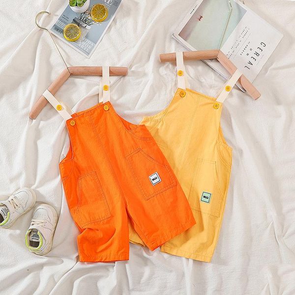 

jumpsuits children's suspender shorts 2021 summer baby boys girls high waist overalls casual loose lovely kids infant pants, Blue