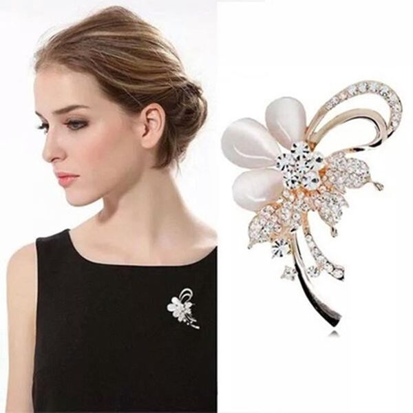 

pins, brooches sweet korean woman brooch 2021 fashion flower jewelry girl gift, Gray