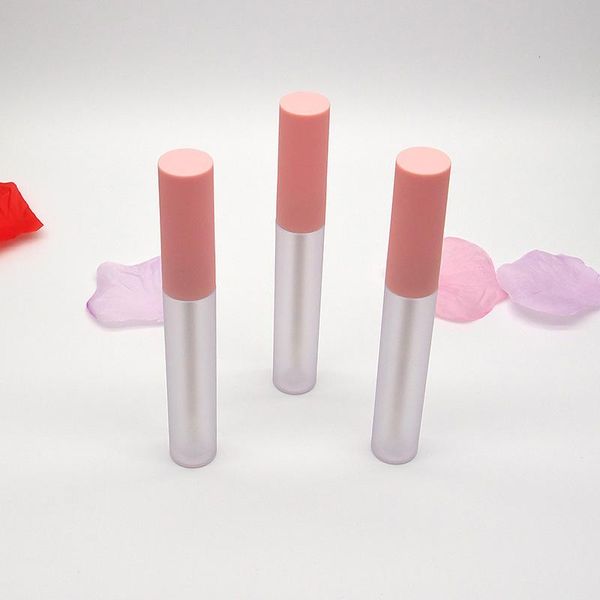 

frosted clear pink 4.5ml lip gloss tubes with wand makeup lips lipgloss packaging containers 10/30/50pcs storage bottles & jars