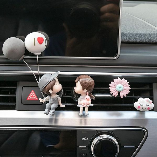 

interior decorations lovely couple girl boy figurines perfume clip car air vent freshener for mini cooper f54 f55 f56 f60 r56 r60