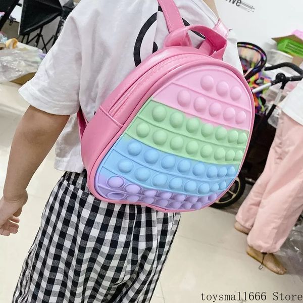 

dhl 19*20cm fidget toys children backpacks 3d girl boy school bags toddler kids schoolbag kindergarten anime kawaii figet pouch gift