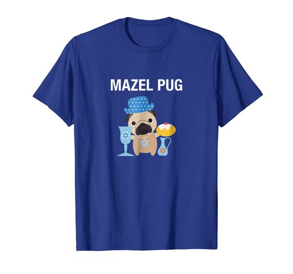 

Jewish Pug Lover Mazel Pug Dog Funny Mazel Tov Hanukkah Gift, White;black