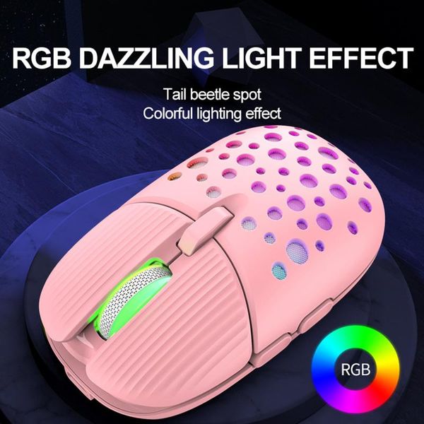 

mice wireless mouse computer gamer hole beetle glowing 2.4g 3200dpi 6keys office pc for lapgaming