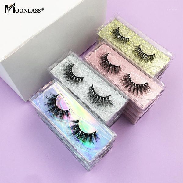 

faux mink eyelashes wholesale 10/20/30/40/50 pairs natural lashes with transparent lash boxes soft makeup extension cils fo1