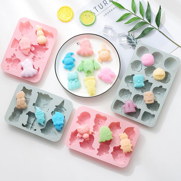 

4 pcs silicone cake mold halloween pumpkin ghost baking mold diy handmade soap chocolate