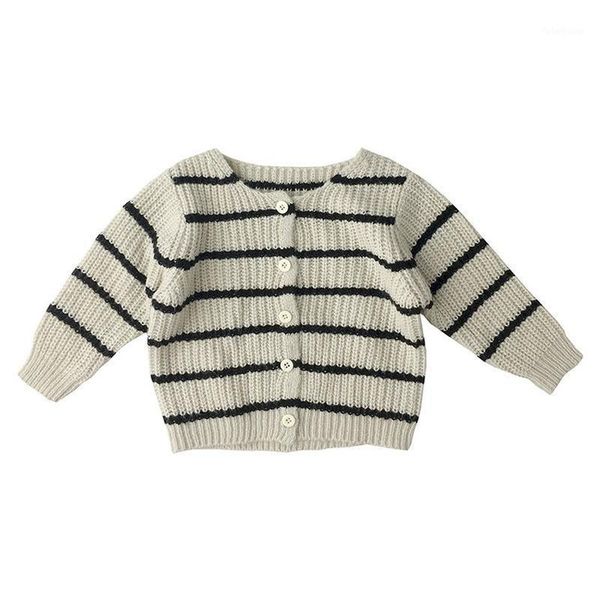 

yourseason kids boys and girls knitting sweater cardigan 2021 spring autumn children casual korean style stripe sweaters fashion1, Blue