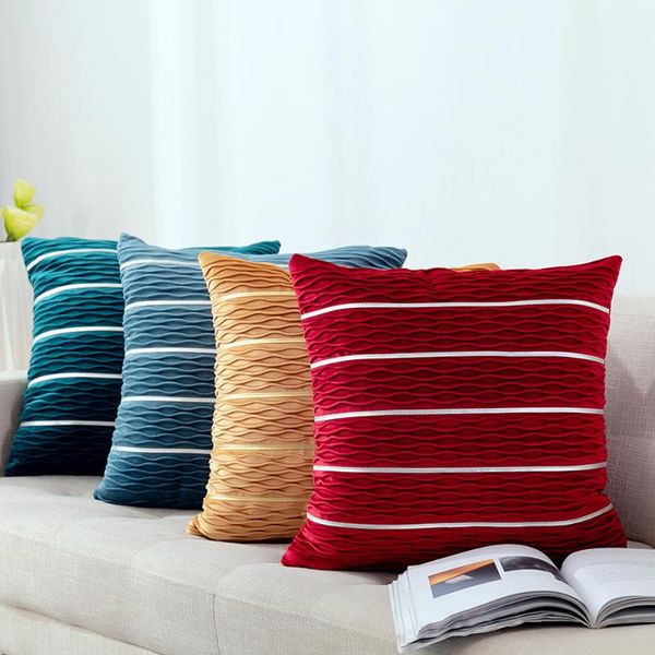 

cushion/decorative pillow luxury striped waves woven cushion cover retro velvet covers without filling 45x45cm