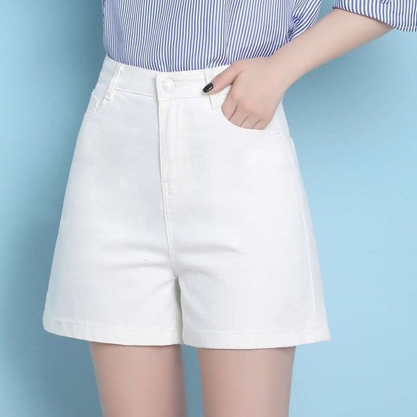 

women's jeans denim shorts korean high waist loose wide leg pants qlzo, Blue