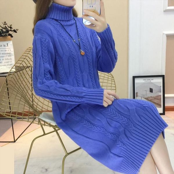 

turtleneck women dress winter sweaters warm female jumper thick solid ribbed long knitted pullover pull hiver femme, White;black