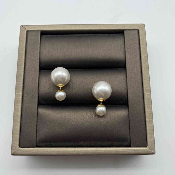 

design jewelry home classic size pearl front back design simple style versatile and earrings for women, Golden