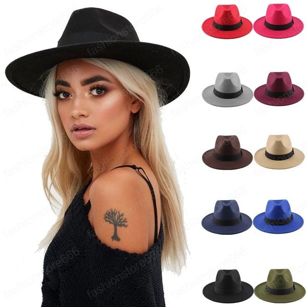 

autumn and winter women's french wool men fashion panama jazz hats belt buckle woolen blend cap outdoor casual british hat, Blue;gray