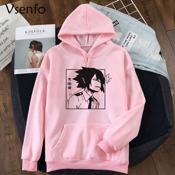 

tamaki amajiki women's hoodies harajuku anime clothing my hero academia sweatshirt boku no hero bnha mha streetwear hoodie y0820, Black