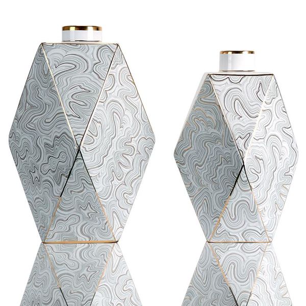 

vases geometric ceramic vase water diamond home decoration luxury ornament