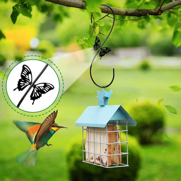 

hooks & rails 1pcs metal hummingbird feeders hook bird hanger heavy duty s outdoors hang butterfly design, for hanging plant/wind chimes