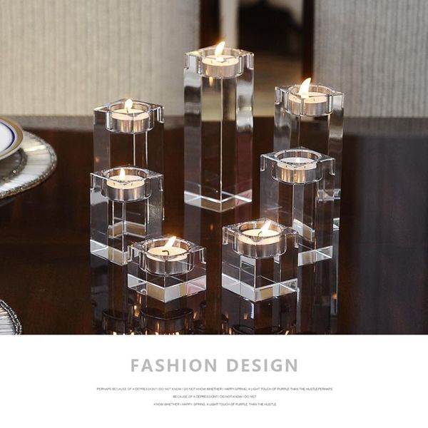 

candle holders holder clear glass crystal tealight stand candlestick decor european ornaments sec88