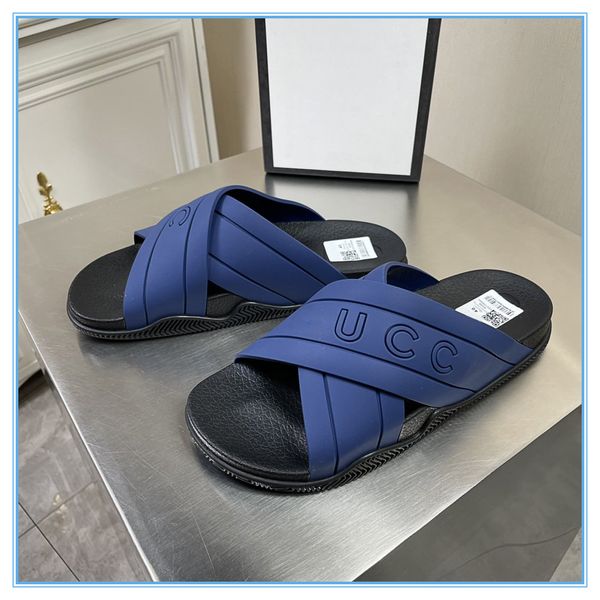 

2021ss fashion trend slippers spring summer luxury men beach outdoor indoor slippers designer breathable true leather flat sandals camouflag, Black