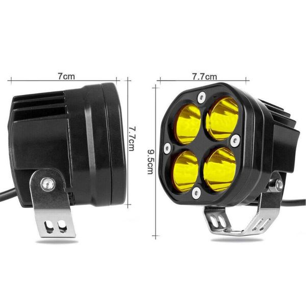 

car headlights motorcycle led spotlight 4led headlight front bumper light off-road vehicle modified 40w super bright