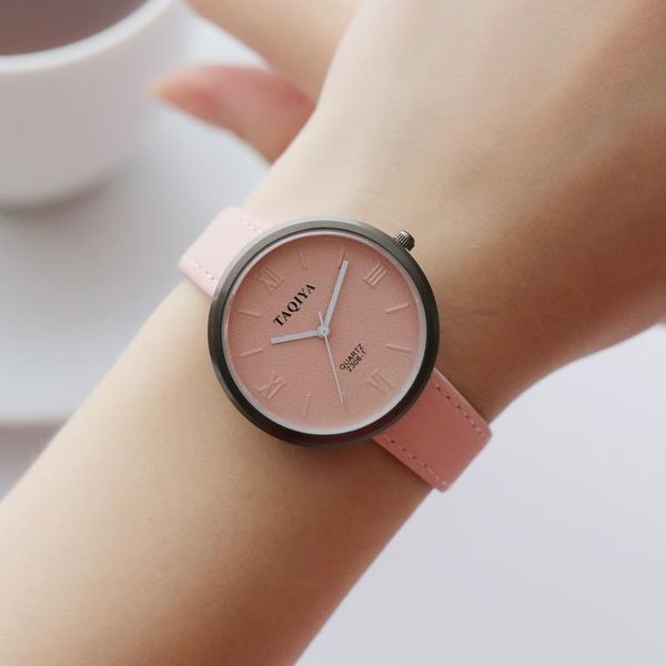 

brand women bracelet watch contracted leather wristwatches dress ladies quartz clock relogio feminino dropshiping, Slivery;brown