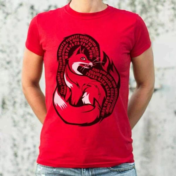 

what does the fox say t-shirt | short sleeve graphic tee for women, White;black