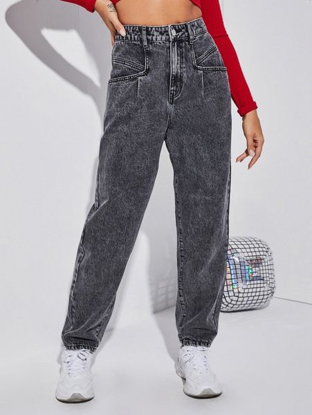 

high waist mom fit jeans z9z7#, Blue