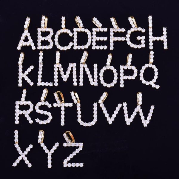 

pendant necklaces hip hop stainless steel necklace letter micro pave zircon out men women fashion jewelry, Silver