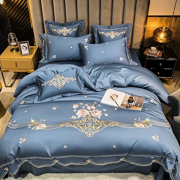 

bedding sets european style luxury 60s long-staple cotton embroidery quilt coverbed sheet high-quality 4ps