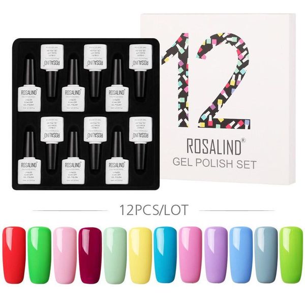 

12 pcs soak-off uv gel polish kit non toxic nail lacquer1, Red;pink