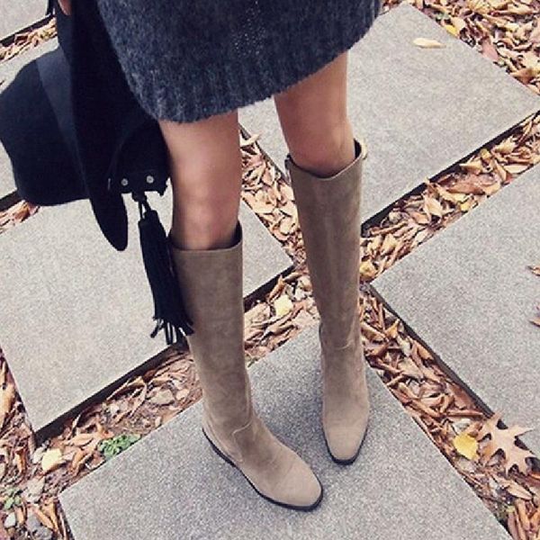 

boots square with high boot soft leather season woman, Black