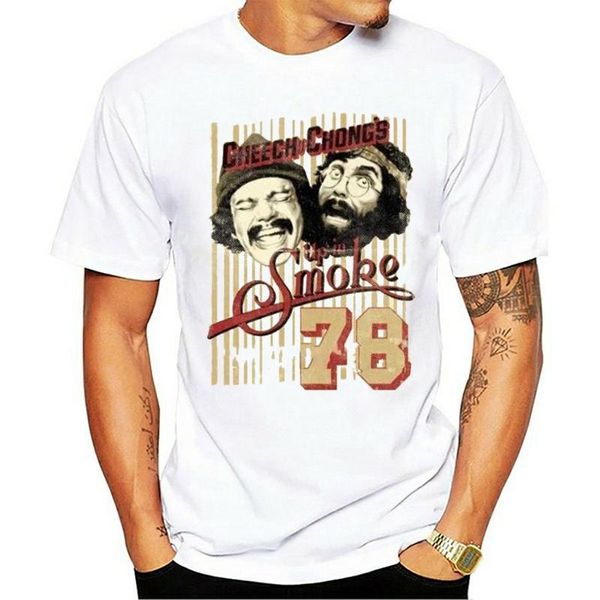 

men's t-shirts fashion t shirts men up in smoke cheech chong 78 funny t- novelty women o-neck 100% cotton, White;black