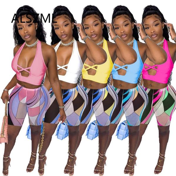 

women's tracksuits women sleeveless shorts set print two 2 piece sets active tracksuit fashion outfit summer 2021, Gray