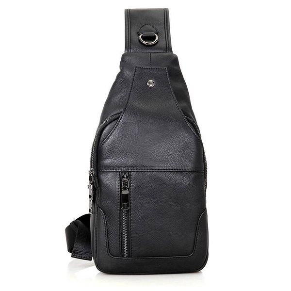 

chest bag men sling casual cow leather anti theft crossbody bags business shoulder packs waist