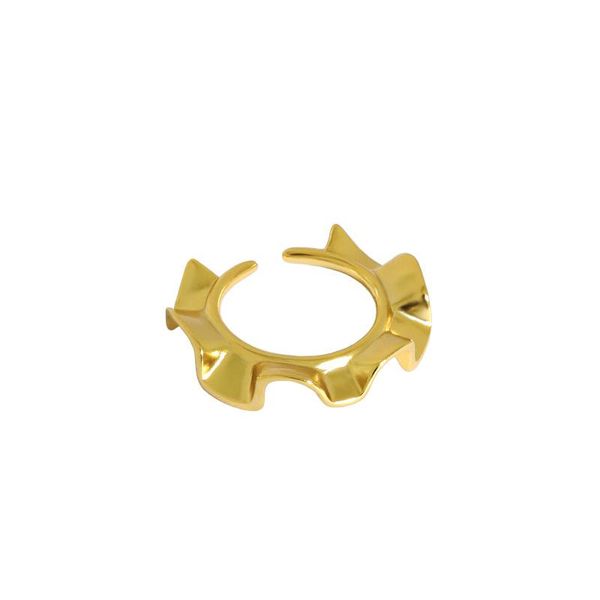 

cluster rings 1pc 18k gold 100% authentic 925 sterling silver irregular wave waterwave ring adjust jewelry tlj1484, Golden;silver