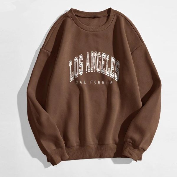 

women's hoodies & sweatshirts vintage casual womens oversize fashion letter print sweatshirt solid round neck long-sleeve pullover fem, Black