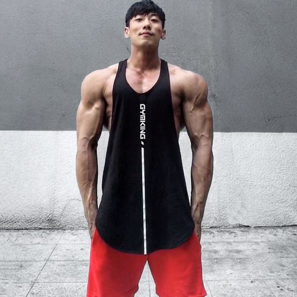 

design clothing new muscle brothers men's vest sleeveless waistcoat sports leisure training basketball running elastic cotton, White;black