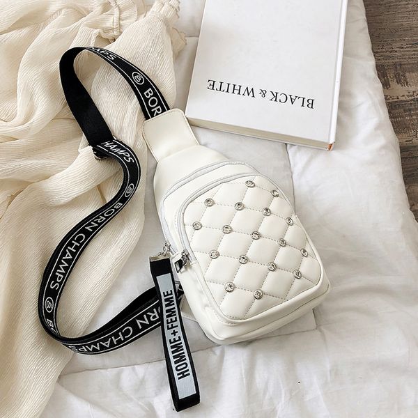 

elegant diamond inlay women chest bag pu leather casual light crossbody bags for female 2021 small designer travel shoulder bags