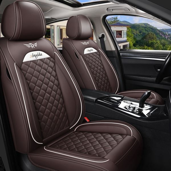 

car accessory seat cover for sedan suv durable leather universal five seats set cushion including front and rear covers full covered gray de
