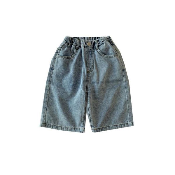 

jeans denim thin short trousers baby pants children boy kids summer shorts staright loose bottoms fashion leisure casual sports, Blue