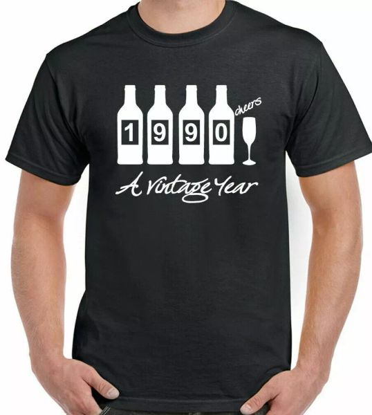 

1990 bottles men funny novelty 31st birthday t-shirt gift idea, White;black