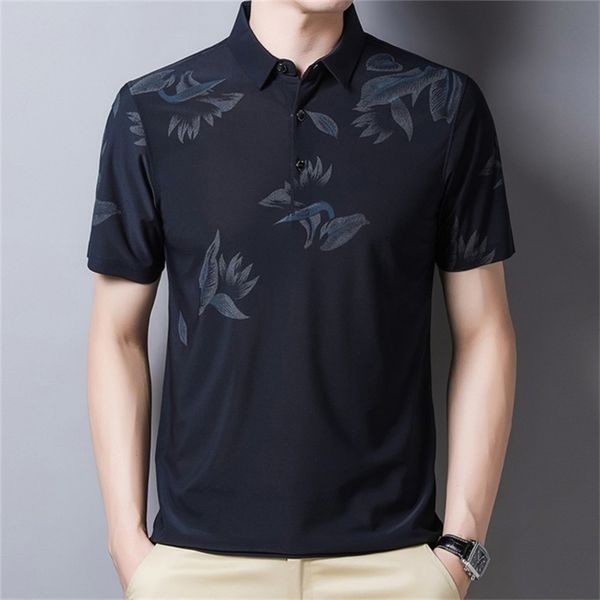 

men's t-shirts t shirt summer fashion short sleeve stripe lapel middle aged casual thin t-shirt slim k5dh, White;black