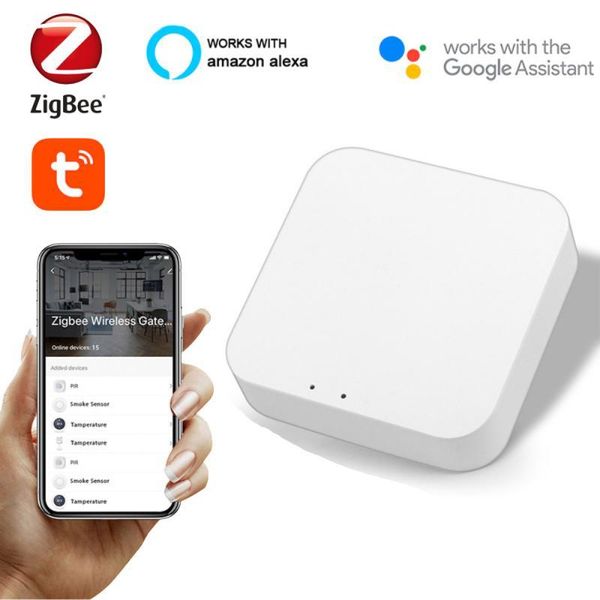 

smart home control tuya zigbee 3.0 hub wireless gateway bridge for app voice remote works with alexa google assistant