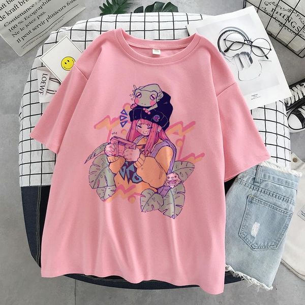 

women's t-shirt gothic loose streetwear black harajuku letter print women tees summer frog punk short sleeve casual vintage t-shirts, White