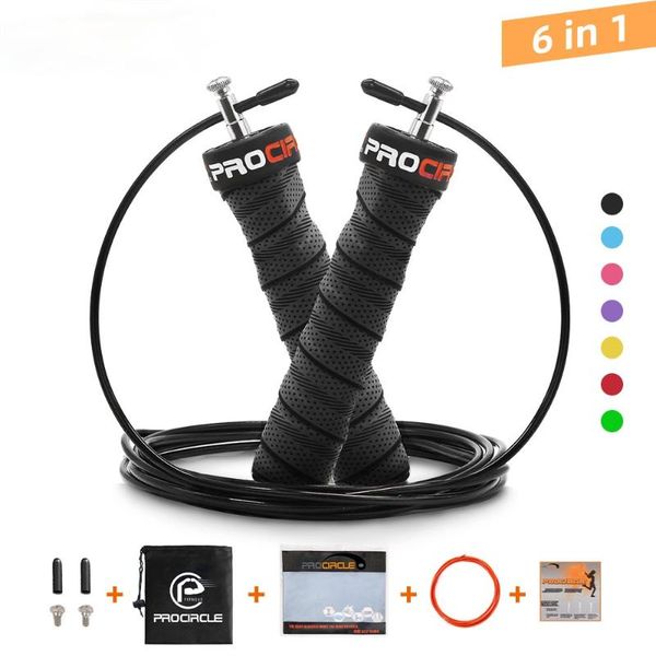 

jump ropes crossfit rope speed & weighted adjustable wire skipping with extra cable ball bearings anti-slip handle